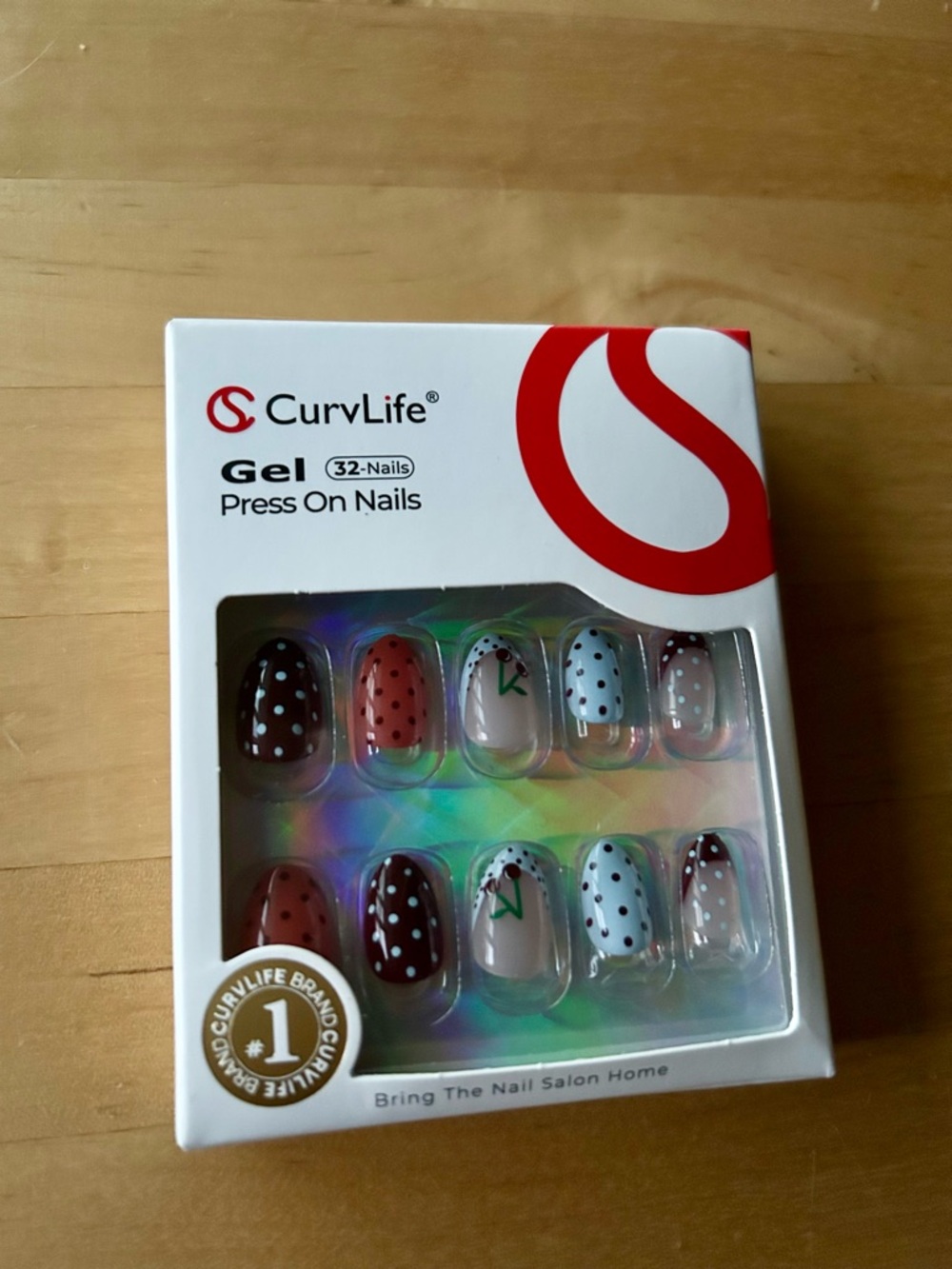 CurvLife Gel Press-On Nails | Cherry Dots